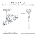 thumbnail image 5 of Rosec Jewels Certified Lab Grown Diamond Engagement Ring 3 Carat - EF-VS Quality - Round Diamond Ring with Crossover Shank, 14K White Gold, US 6.00, 5 of 8