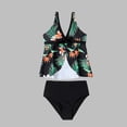 thumbnail image 6 of Virmaxy Greenery V Neck Tankini Two Piece Swimsuits for Teens with Ruffle Hem Top and Briefs for Tropical Beach Vacation for 3-12Y Green, 6 of 7