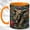 Orange, variant on Ornate Elephant Coffee Mug, Lotus Animal Mug, Ceramic 11 oz
