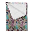 thumbnail image 2 of Hipster Soft Flannel Fleece Throw Blanket, Woman Clothing and Accessories Pattern in Sketchy Style Fashion and Glamor Theme, Cozy Plush for Indoor and Outdoor Use, 50" x 60", Multicolor, by Ambesonne, 2 of 5