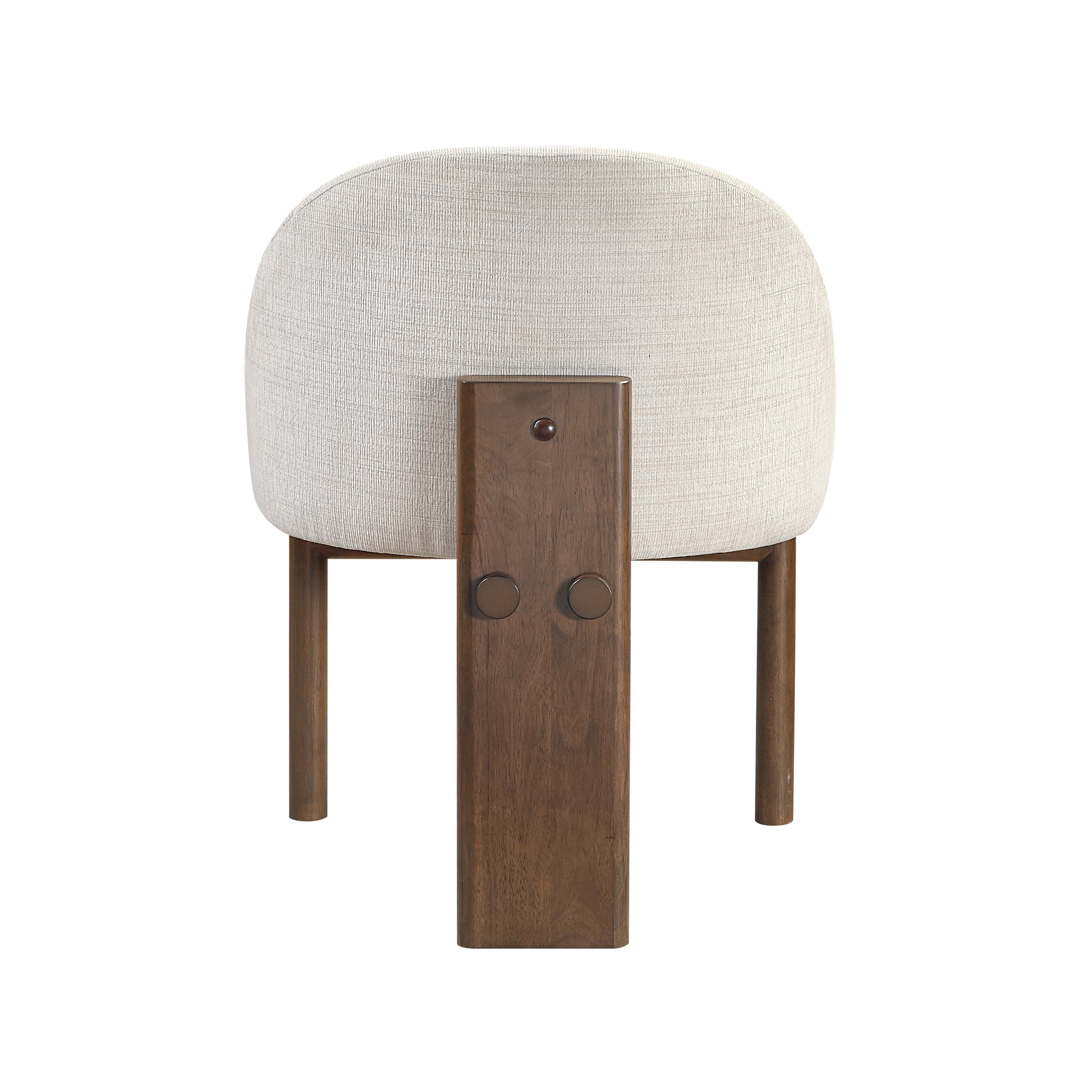 Ouida Beige Linen & Brown Side Chair (Set-2)