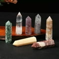 thumbnail image 3 of K-KED Natural Citrine Fluorite Amethyst Clear Quartz Crystal Point Wand Healing Stone-40-50mm-Black Obsidian, 3 of 9