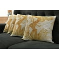thumbnail image 5 of Ambesonne Compass Throw Pillow Cover 4 Pack, Old Fashioned World Map, 18", Cream Tan, 5 of 5
