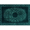 thumbnail image 1 of Ahgly Company Machine Washable Indoor Rectangle Abstract Turquoise Blue Modern Area Rugs, 5' x 7', 1 of 4