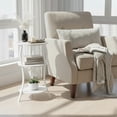 thumbnail image 2 of ZEXVIDA Vintage Small Round Side Table, 3-Tier Slim Waist Circular End Table with Storage Shelf,  Sofa Side Table, Round Corner Coffee Table Nightstand for Living Room Bedroom Small Spaces,White, 2 of 10