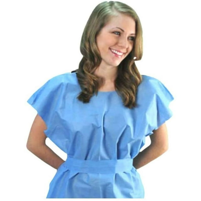 Graham Disposable Exam Gowns #229 Poly Tissue, Med to Large 30 x 42, Blue, 50ct.