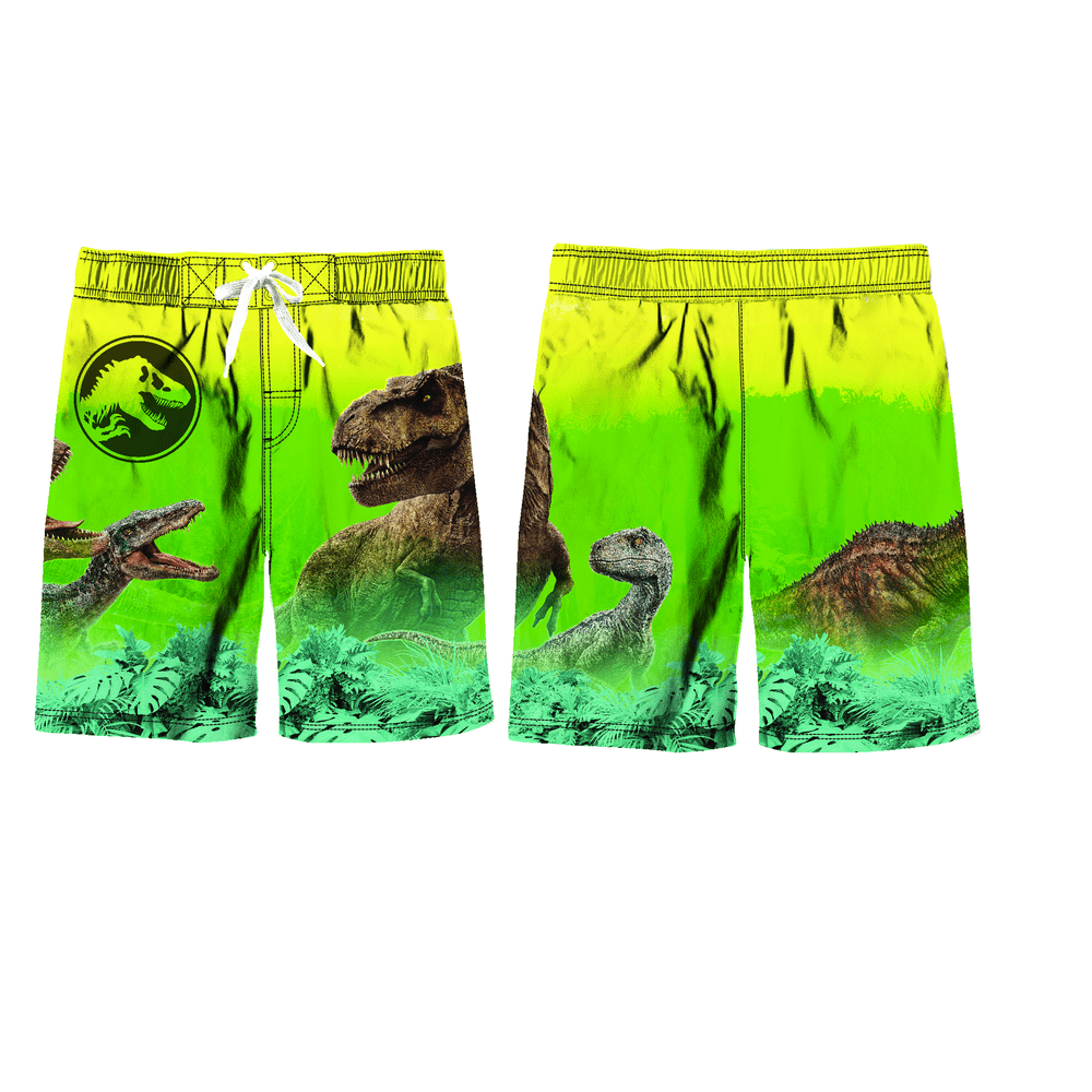Kids Tyrannosaurus T Rex Dinosaur Swimming Trunks Pants Jurassic World Swim Shorts for Boys Children’s Green Swimwear 