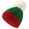 thumbnail image 6 of Girls Boys Warm Knit Thick Hat NEW Christmas Girls Boys Kids Winter Beanie Gradient Knit Hat Warm Knit Thick Ski Cap With Fluff Ball For 1-6Years Old Green, 6 of 6