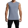 thumbnail image 2 of Men's Ribbed Tank Top Undershirts Moisture Wicking Breathable, Fitted Ruglar Fit T Shirts for Men Size 4XL Gray, 2 of 7