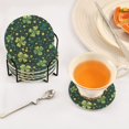 thumbnail image 5 of Haosy Set of 6 Drink Woven Coaster with Holder Heat Resistant Non-Slip Bar Coasters 4 Inches Clover and Dots, 5 of 7