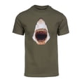 thumbnail image 1 of T-Shirt à Manches Courtes Attaque de Requin pour Hommes - Olive - Large, 1 of 1