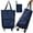 Navy, variant on Foldable Shopping Trolley Bag Trolley Bag Bag On Wheels With Pull Handle Grocery Bag With Wheels 2-In-1 Foldable Shopping Bag Shopping Carts For Groceries Foldable Reusable Grocery Bag
