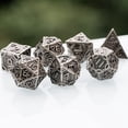 thumbnail image 3 of GFDYREE Steampunk Style Metal Dice Set 7 Die Polyhedral DND Dice Set D&D Dice for Dungeons and Dragons Role Playing Game and Math Teaching (Ancient Silver), 3 of 7