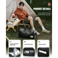 thumbnail image 3 of Leather Travel Duffel Carry On Bag with Shoe Pouch, Gym Sports Tote Bag Waterproof Weekender Overnight Bag for Men Women, 3 of 9
