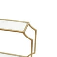 thumbnail image 2 of Metal Wall Shelf with Two Glass Shelves and Smooth Chamfered Corners, Gold and Clear- Saltoro Sherpi, 2 of 5