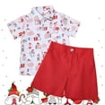 thumbnail image 2 of Jamsmile Toddler Boys Outfits Sets Button Down Shirts And Shorts Holiday Party Outfits Two Piece Casual Summer Wear For Child, 2 of 3
