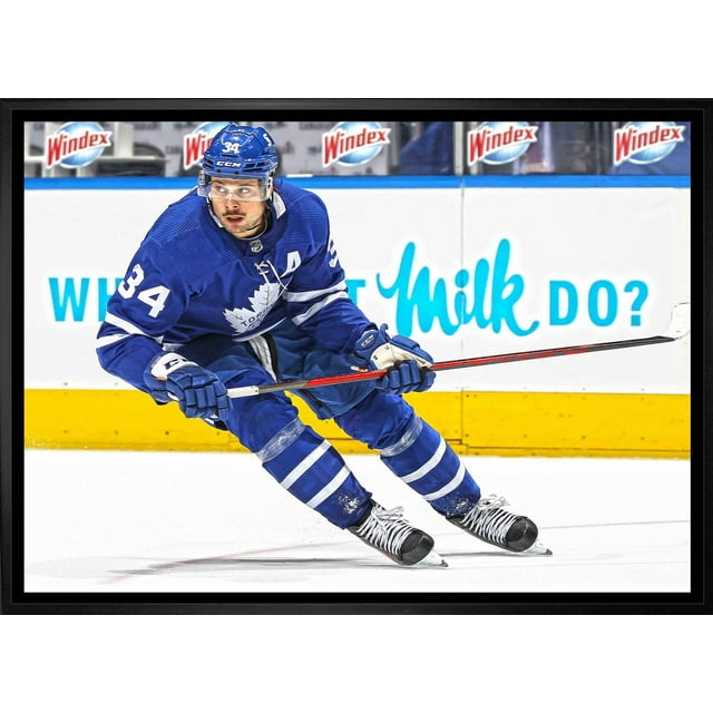 Frameworth Auston Matthews 20x29 Toile Encadré Maple Leafs