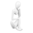 thumbnail image 4 of Resin Thinker Statue Abstract Thinker Figure Thinker Style Decoration for Living Room Office Book Shelf White Left, 4 of 12