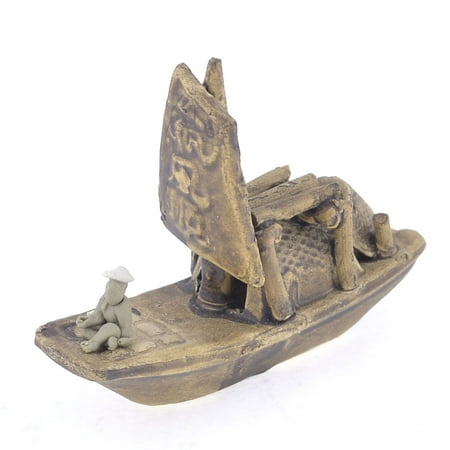 Unique Bargains Fishermen Fishing Boat Shape Ceramic Craft Sailing 