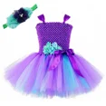 thumbnail image 3 of Vestido de tutú de princesa sirena para niñas, flores de tul morado, vestidos de fiesta de cumpleaños para niñas, disfraz de sirenita para Halloween, 3 of 5