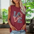 thumbnail image 2 of OAVQHLG3B Summer Tops for Women 4th of July Outfits for Women Patriotic ShirtsWomen's Fashion Round Neck Independence Day Printing Sleeveless Tops, 2 of 4