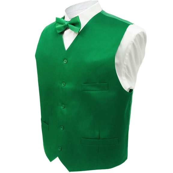 Umo Lorenzo Green Poly Twill Vest-Large