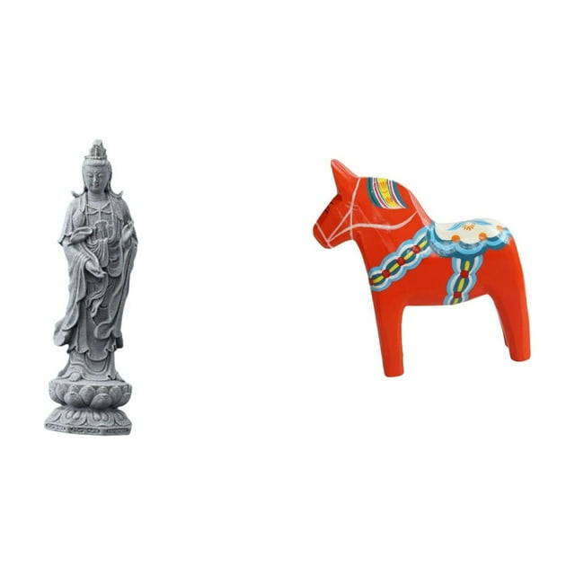 Estatua de Guan Yin,Estatua de Guan Yin para decoración del hogar.,Escultura de Kuanyin,figurita,decoración china,regalos,Figura de escritorio,Estatua tradicional sueca del caballo de Dala