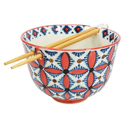 Japanese Design Ninja Star Shuriken Art Ceramic Ramen Udong Noodle Soup Bowl and Chopsticks Set