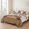 thumbnail image 2 of Twin XL Quilt Set 68''x98'', Groundhog Day Lightweight Bedspread Coverlet Set with 2 Pillow Shams, Pink Cherry Blossom Cartoon Animals Vintage Breathable All Season Quilt Bedding for Dorm/Guest Room, 2 of 9