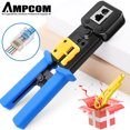 RJ45 Crimp Tool Pass Through Cat5 Cat5e Cat6 Crimper Cutter