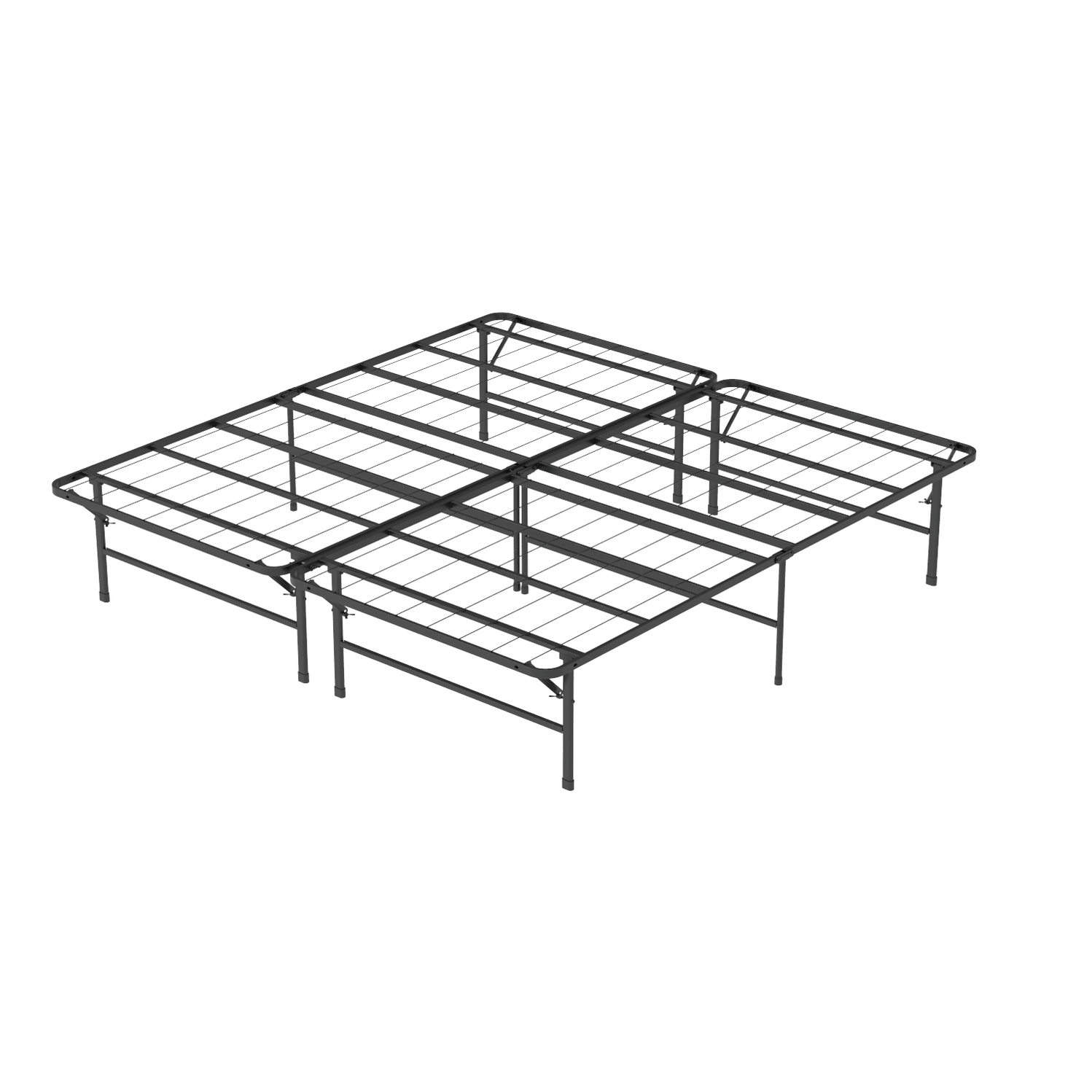 VENI 16" Foldable Platform Bed Frame Mattress Foundation Metal Bedframe, King