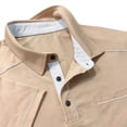 thumbnail image 4 of IWRICH Men's Polo Shirts Short Sleeve T Shirt Lightweight Casual Button up Shirts Summer Collared Tops with Pocket Beige L, 4 of 7
