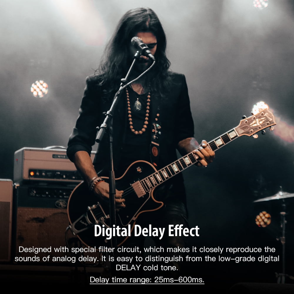 JOYO Digital Delay Effect Pedal for Electric Guitar & Bass - Analog Delay - True Bypass (JF-08)