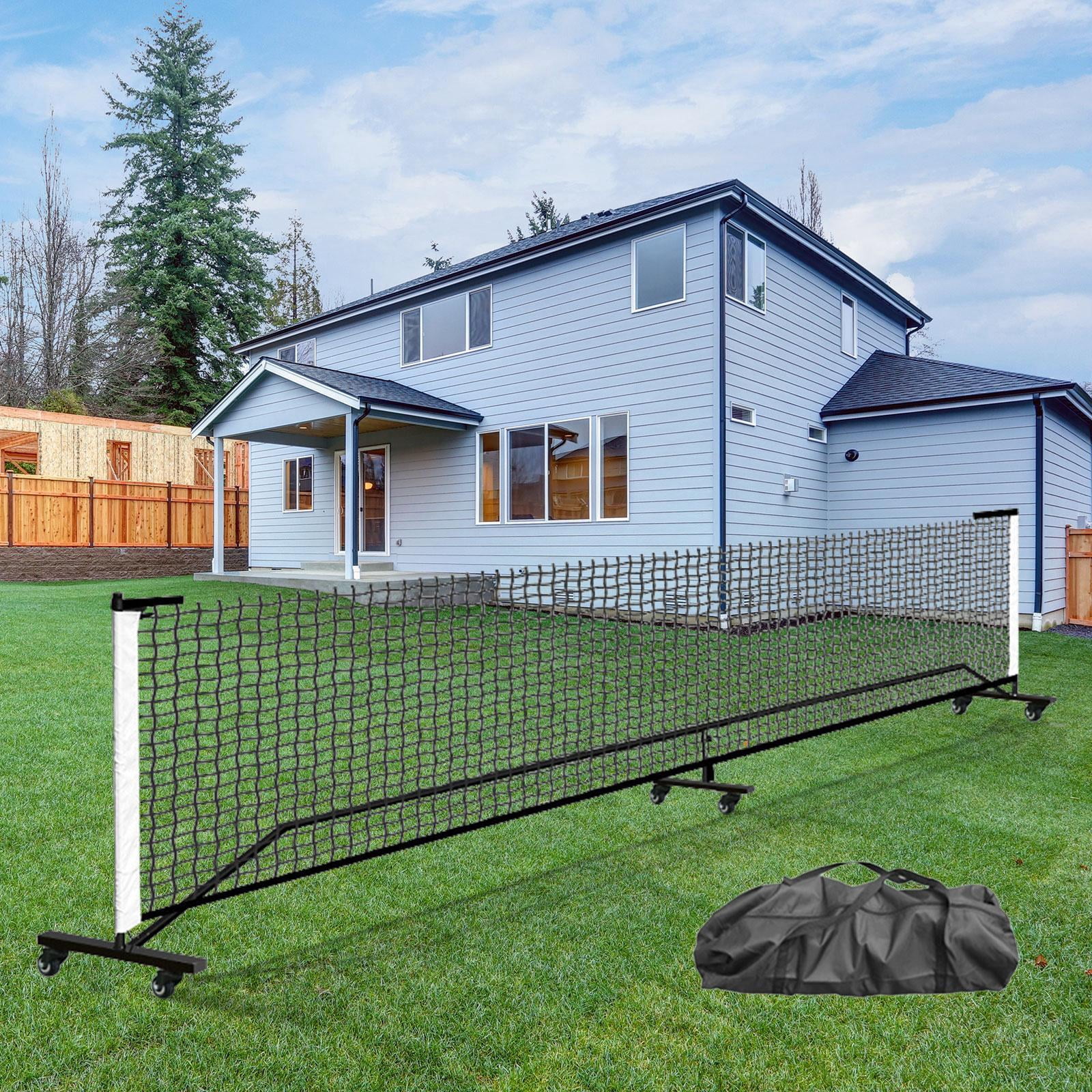 Ensemble de filet de pickleball portable avec roues, taille