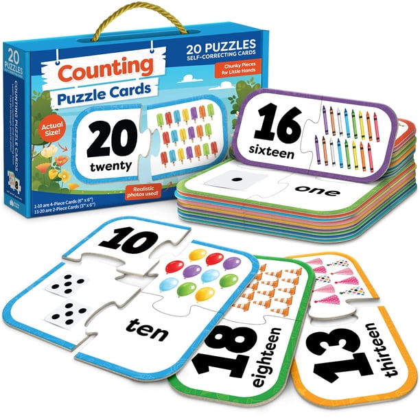 Juego de 20 juegos de rompecabezas con números Momo & Nashi para niños pequeños