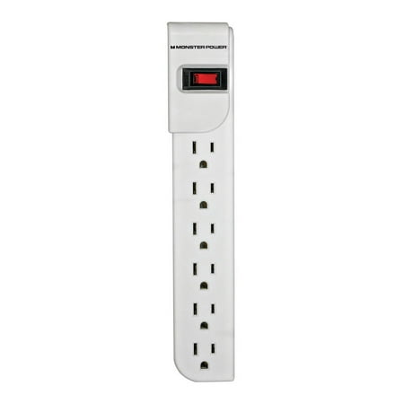 Monster 6OUTSTPWHT Outlets Power Strip, White, 3'