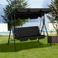thumbnail image 2 of Yaheetech 3-Seat Patio Swing Chair with Adjustable Canopy, Black, 2 of 9