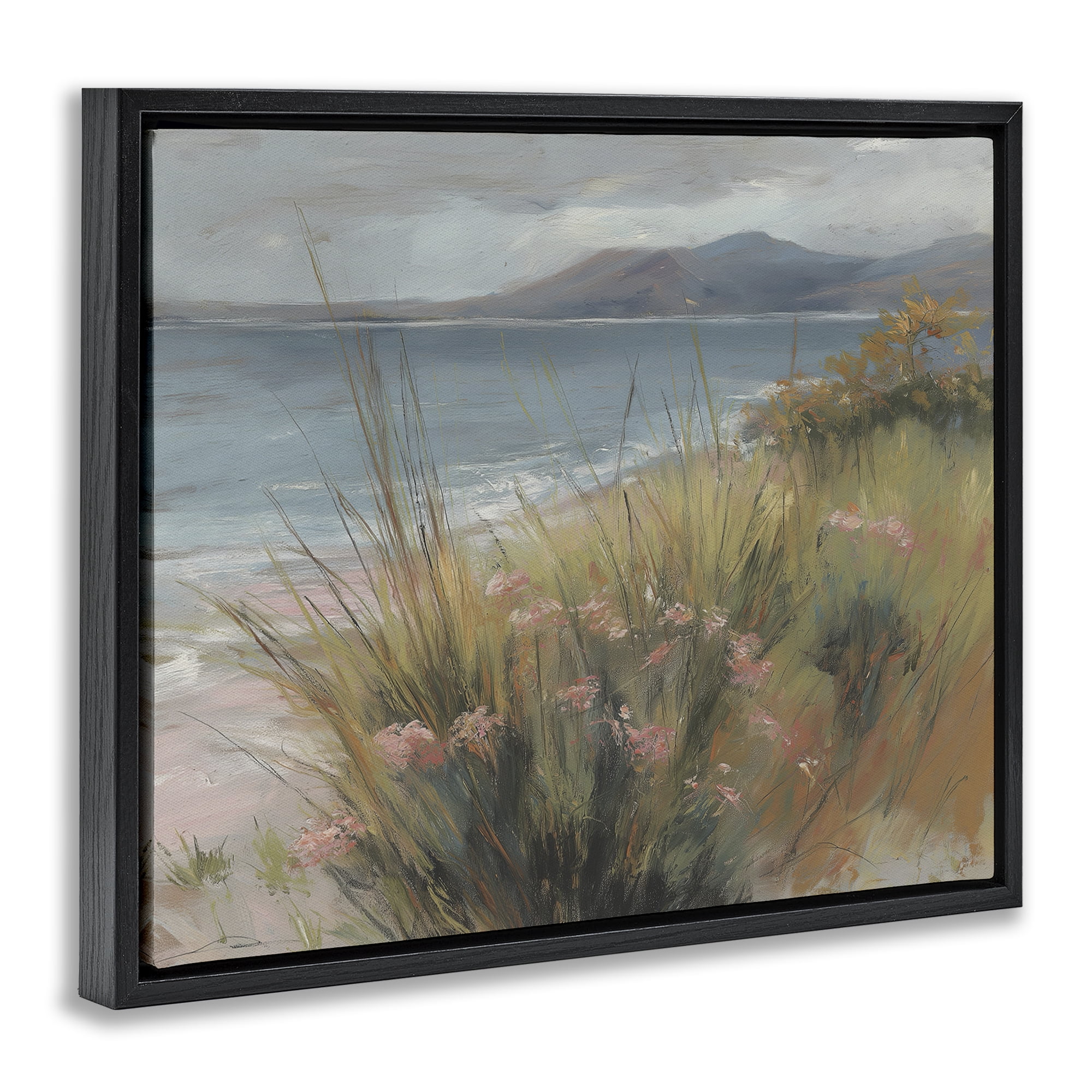 Stupell Industries The Green Valley Beach Black Framed Floater Canvas Wall Art, design by Svetlana Aleynikova