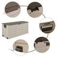 thumbnail image 3 of 75 Gallon Outdoor Garden Plastic Storage, Waterproof Storage Chest with Wheels, Deck Box Chest with Handle, Large Storage Cabinet for  Outside Furniture Cushions, Garden Tools, Brown, 3 of 9