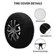 thumbnail image 2 of Honeii Blue Skull Flower Print Tire Covers, Waterproof Anti-UV Sun Snow Rain Tire Covers for Trailers, RV, Camper, SUV, Truck-17 inch, 2 of 6