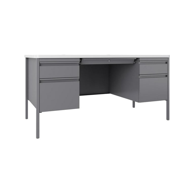 30x60 Gray Desk Double Pedestal by CavilUSA