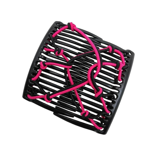 Pince à Cheveux Magique Extensible pour Femmes, Peigne Double pour Chignon, Outils de Coiffure, Rose