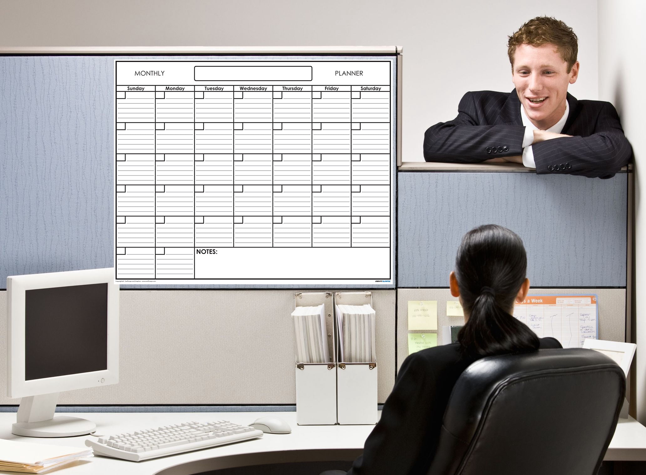 24" x 36" Erasable Undated One Month Laminated Wall Calendar Monthly Planner Blank Reusable Perfect for Organizing Home Office Academic Schedules w/ FREE ERASE MARKER