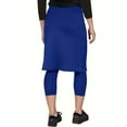 thumbnail image 4 of Women's Yoga Capri Leggings with Skirt Two Piece Set Quick Drying Anti Glare Fitness Outfit Straight Leg Sports Pants Drawstring Waist Tennis Workout Wear L Size Navy, 4 of 5