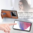 thumbnail image 5 of For Xiaomi 15 Case Card Holder Carbon Fiber Texture Leather Coated TPU Phone Cover - Green, 5 of 5