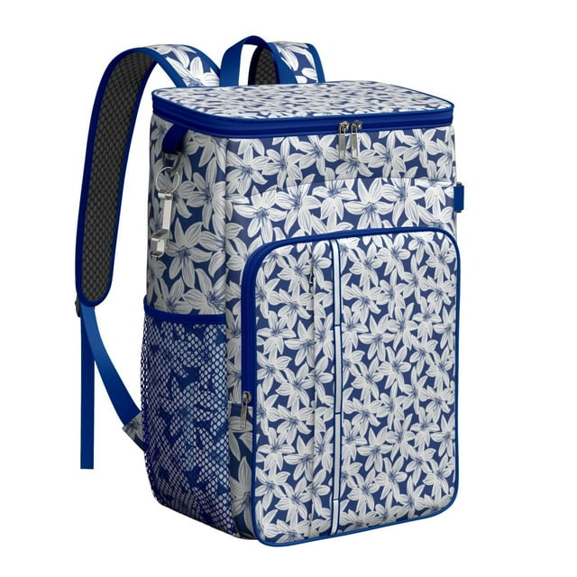 Monstera Hibiscus Cooler Backpack Leak-Proof Lightweight for Road Trips Travel with Long-Lasting Insulation