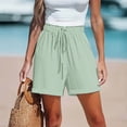 thumbnail image 2 of ClodeEU Women's Drawstring Waist Shorts with Pockets,Casual Comfort Summer Bottoms Green,Womens Plus M, 2 of 9