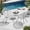 White, variant on Set of 2 Modern White PE Rattan Patio Chairs with Steel Frame for Outdoor Seating - Compact 26.25W x 31.5D x 31H Inches