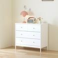 thumbnail image 3 of 4-Drawer Kids Dresser with Metal Handle, 35" Wooden Storage Cabinet for Toddler with Anti-Falling Device, Modern Classic Closet Drawer for Living Room or Apartment, White, 3 of 6