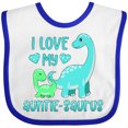 thumbnail image 3 of Inktastic I Love My Auntie-saurus Cute Brontosaurus Family Boys or Girls Baby Bib, 3 of 4
